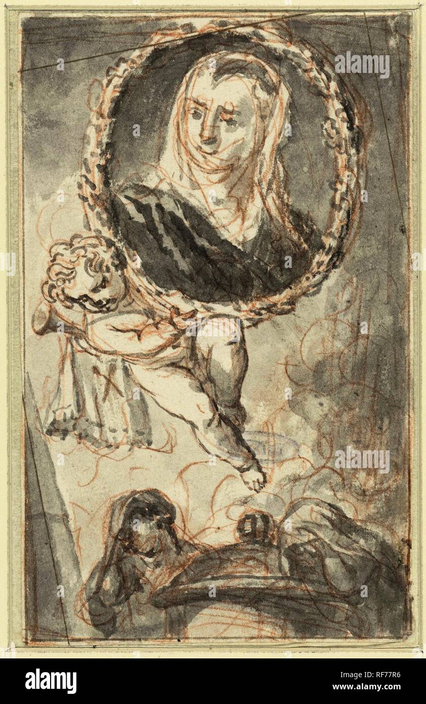 Ritratto di Johanna Koerten. Relatore per parere: Giacobbe Houbraken. Dating: 1708 - 1780. Misurazioni: h 142 mm × W 89 mm. Museo: Rijksmuseum Amsterdam. Foto Stock