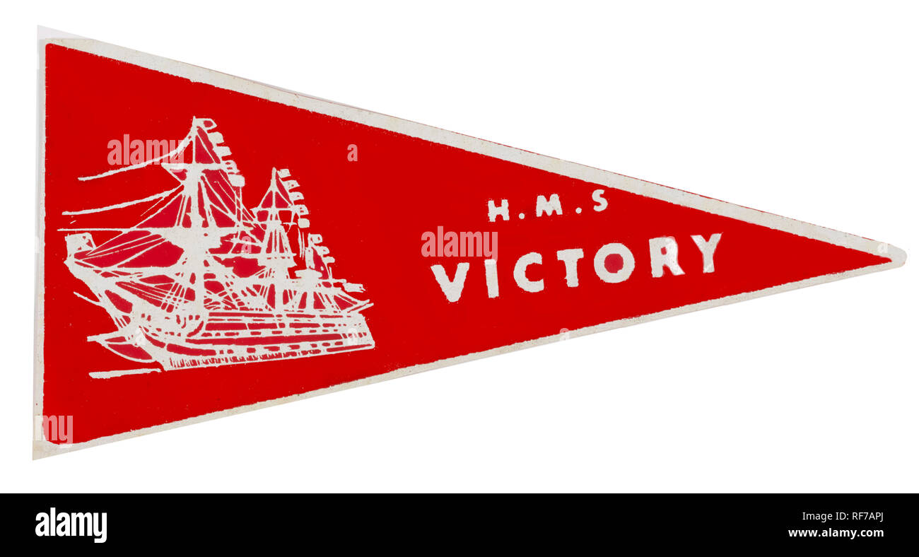 Auto pennant dagli anni settanta per HMS Victory Foto Stock