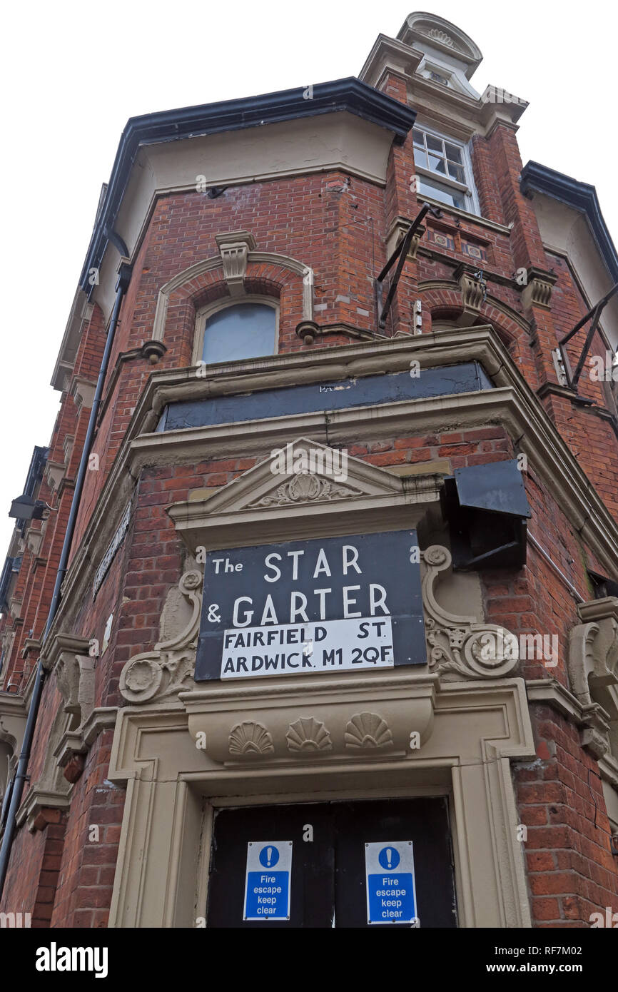 Stella e Garter Pub, Fairfield Street, Piccadilly, Manchester, UK, M1 2QF Foto Stock