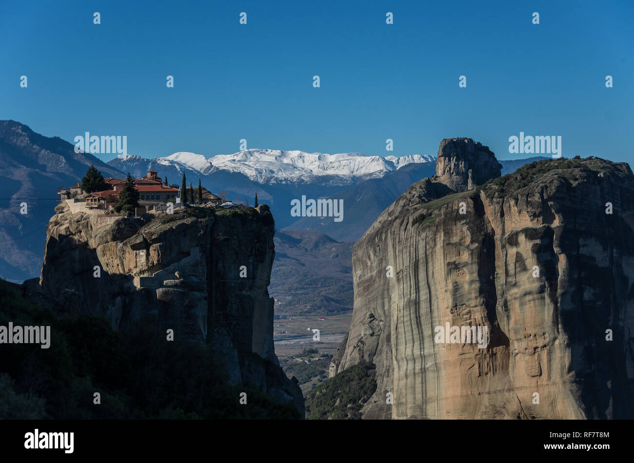 Santa Trinità monastero (Agia Trias) presso il complesso di Meteora monasteri in Grecia Foto Stock