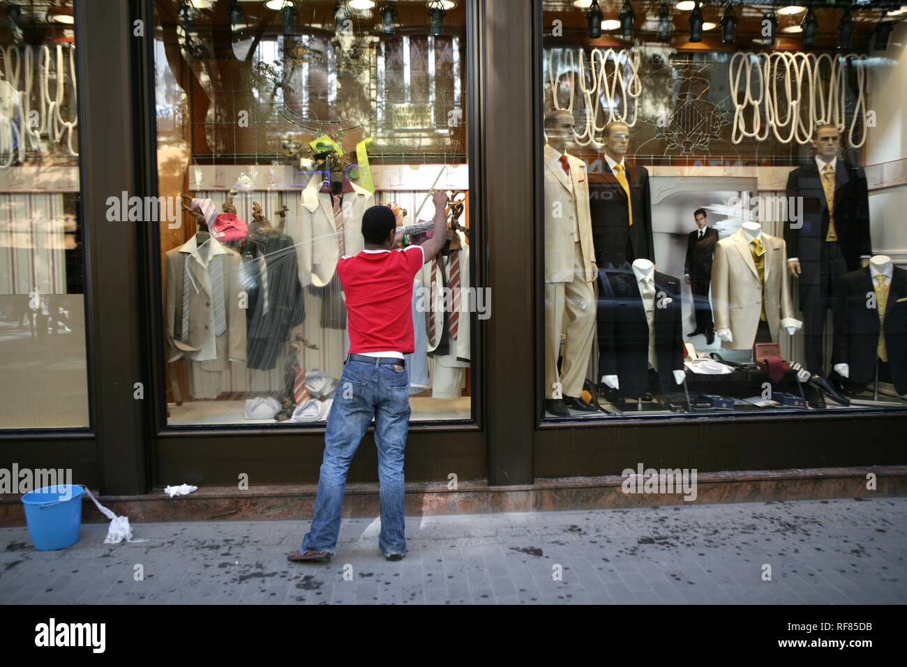 ESP, Spagna, Valencia : Città Vecchia, detergente per vetri Foto Stock