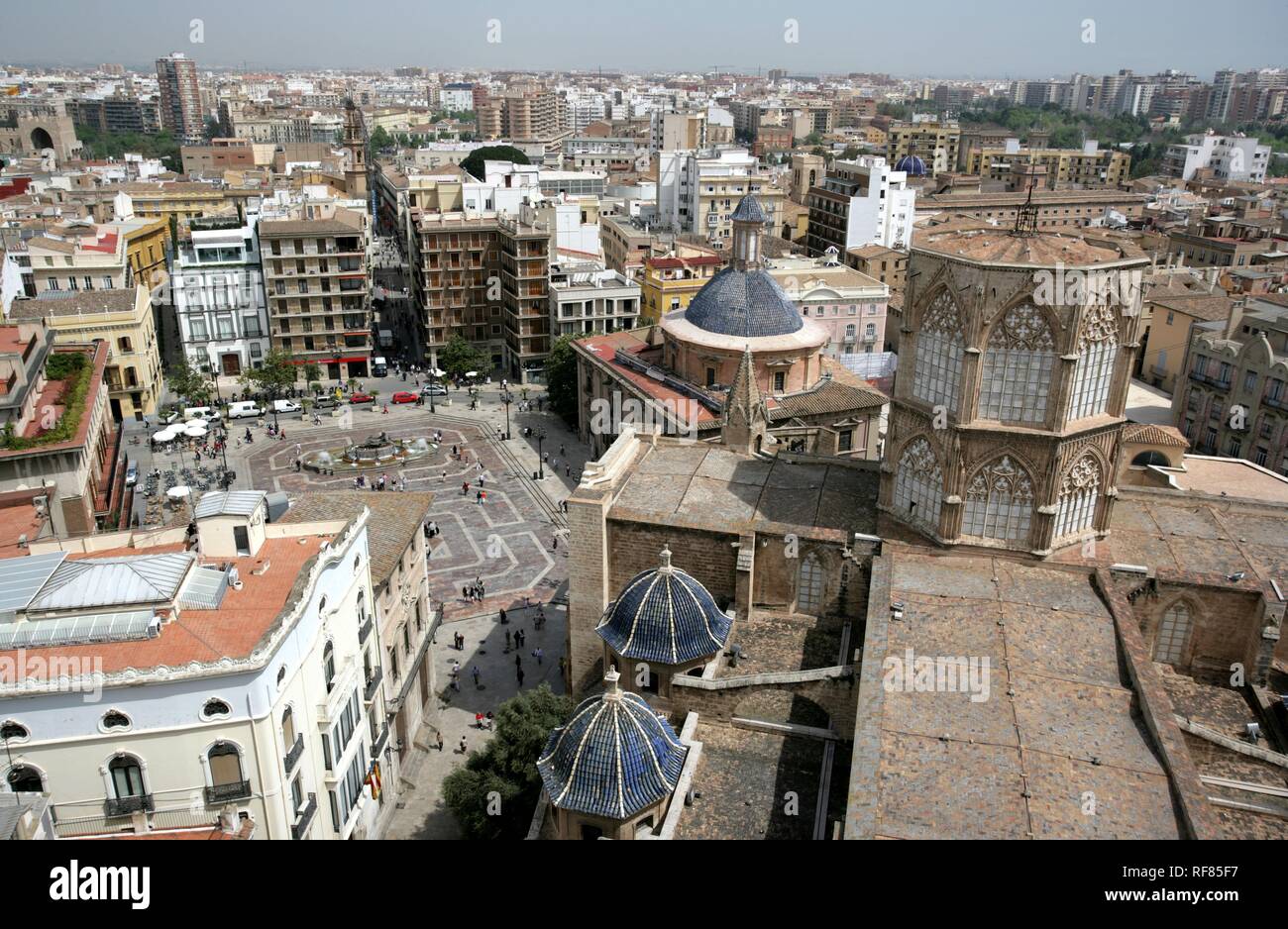 ESP, Spagna, Valencia : Vista della città vecchia, Plaza de la Virgen Foto Stock