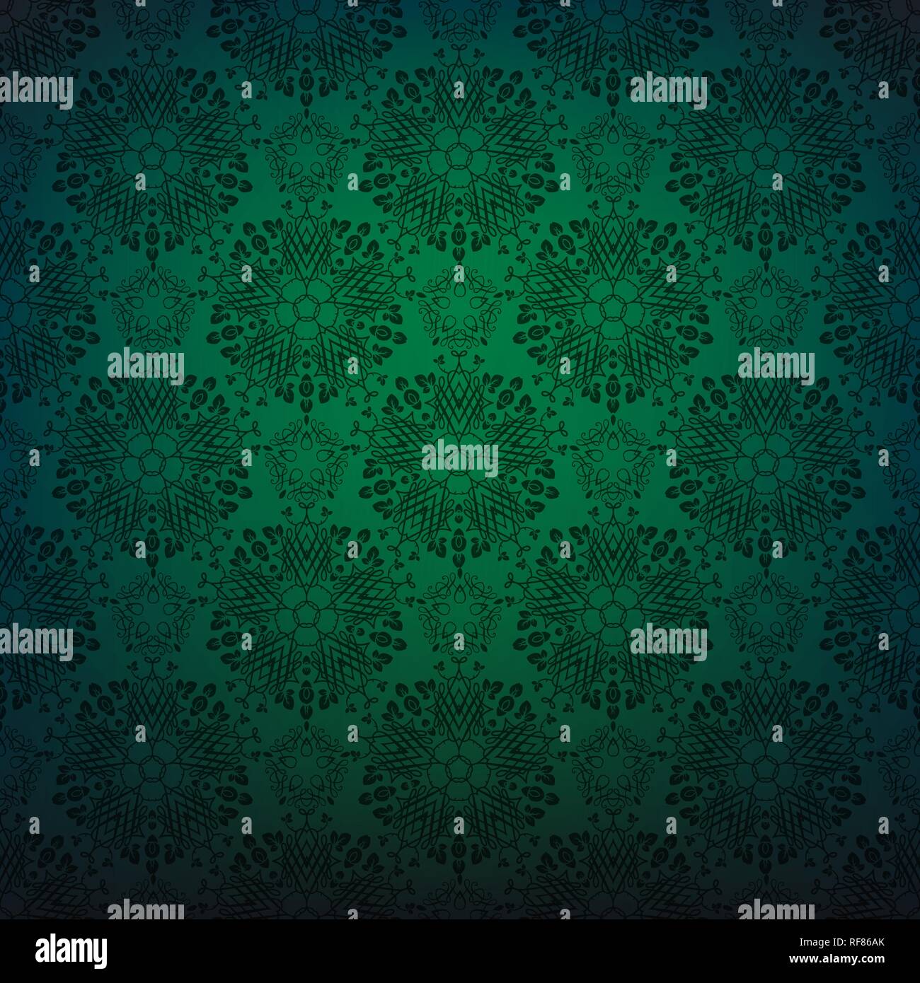 Ripetizione ornamentali seamless pattern. Verde sullo sfondo di festa Illustrazione Vettoriale