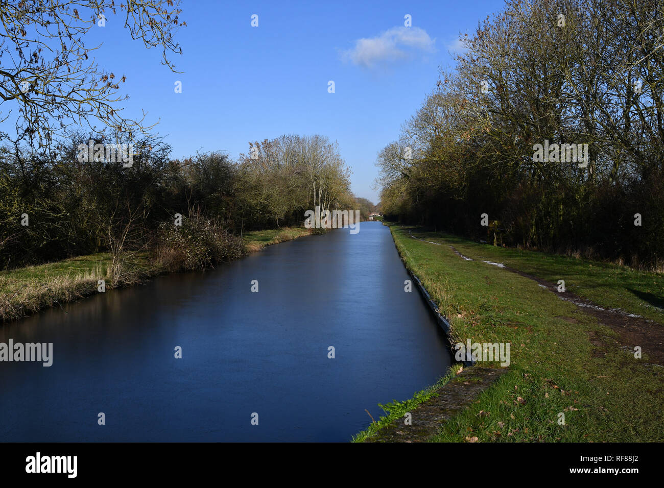 Acquedotto Edstone su 4 chilometri di lunghezza di Stratford-upon-Avon Canal nel Warwickshire. Il 23 gennaio 2019. Foto Stock