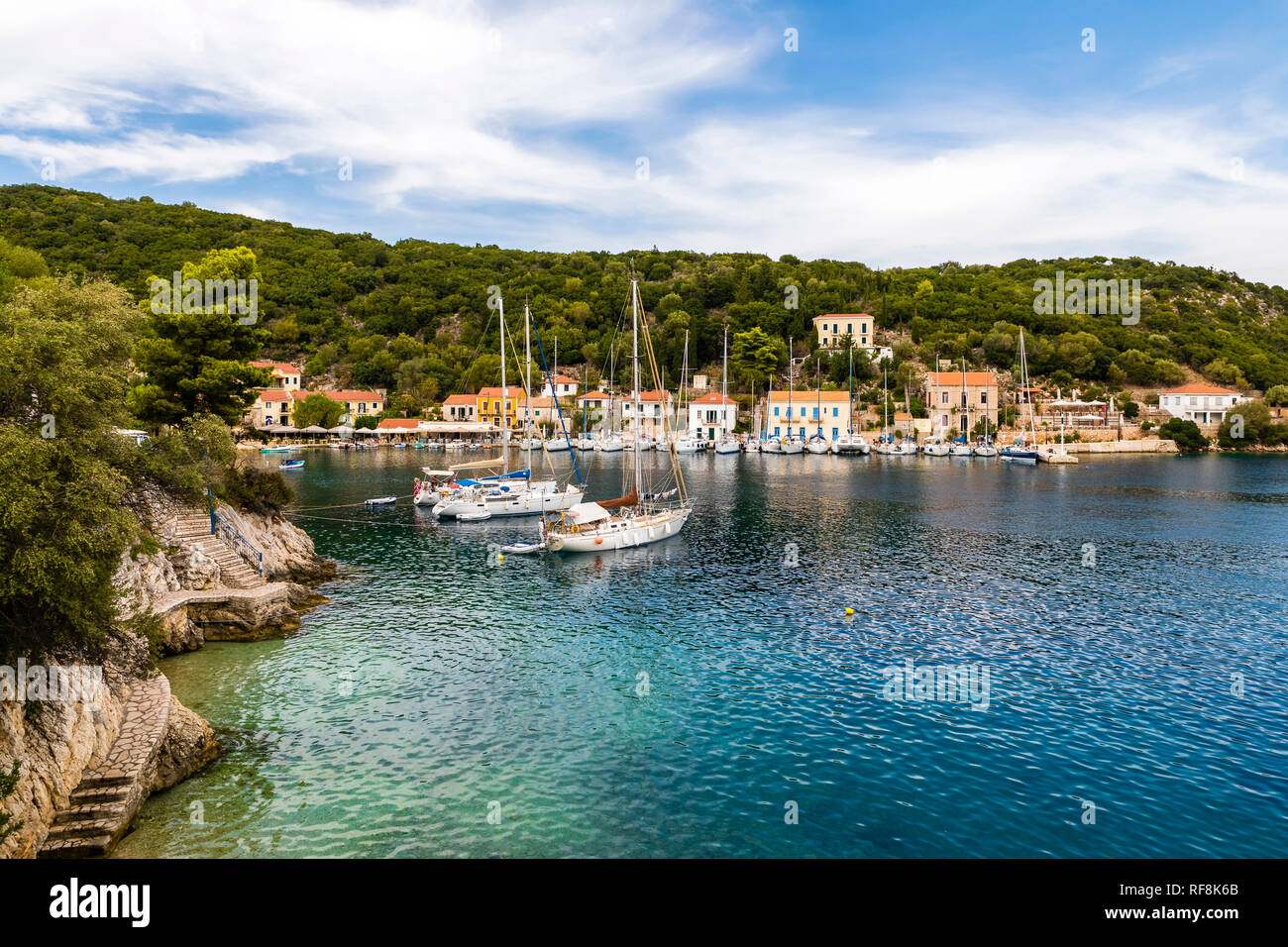 La Grecia, guardare a Itaca, mare Ionico, porto, Kioni, , Griechenland, Blick auf Itaca, Ionisches Meer, Hafen Foto Stock