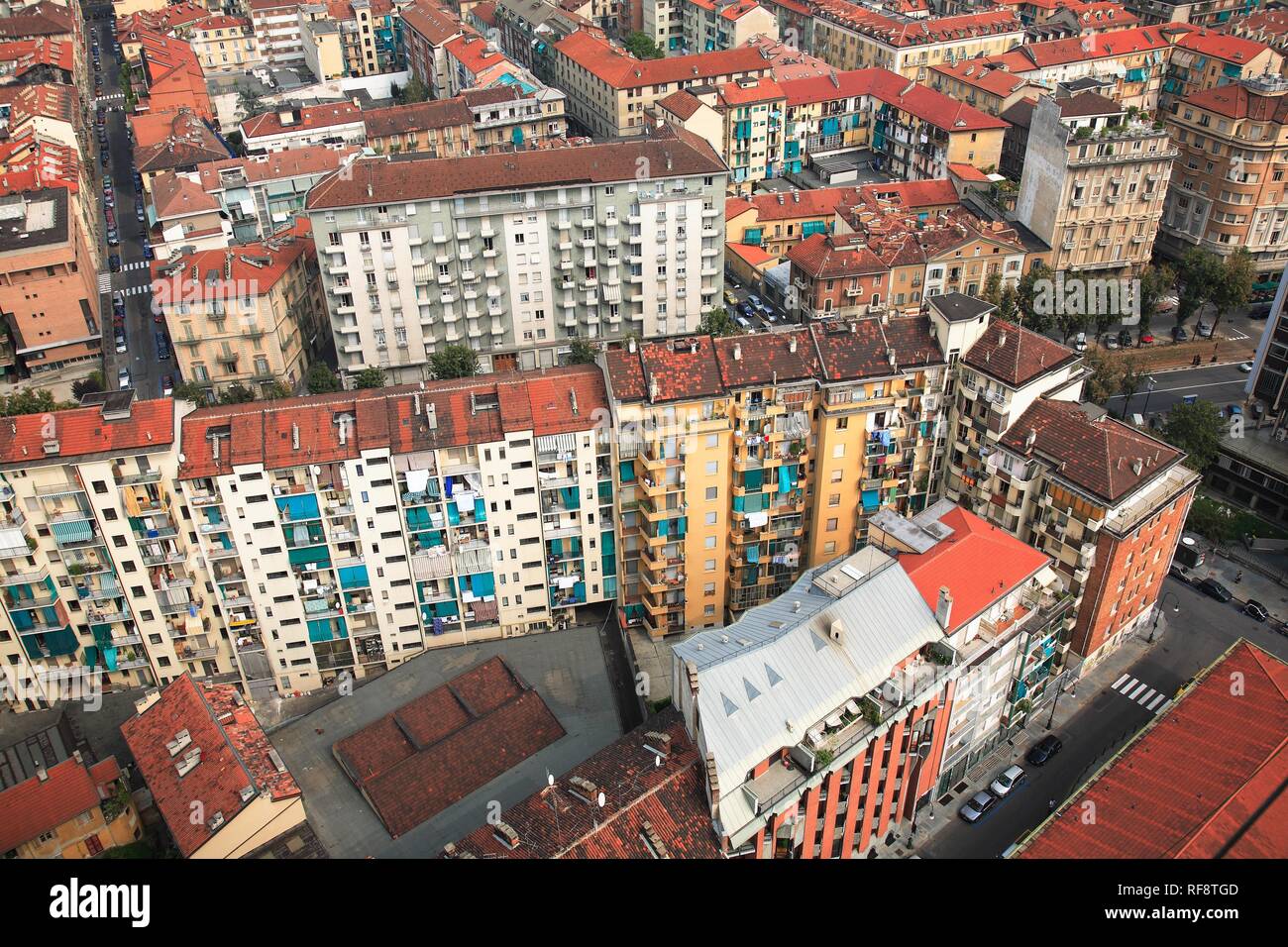 Vista del centro della città dalla Mole Antonelliana, Torino, Piemonte, Italia, Europa Foto Stock