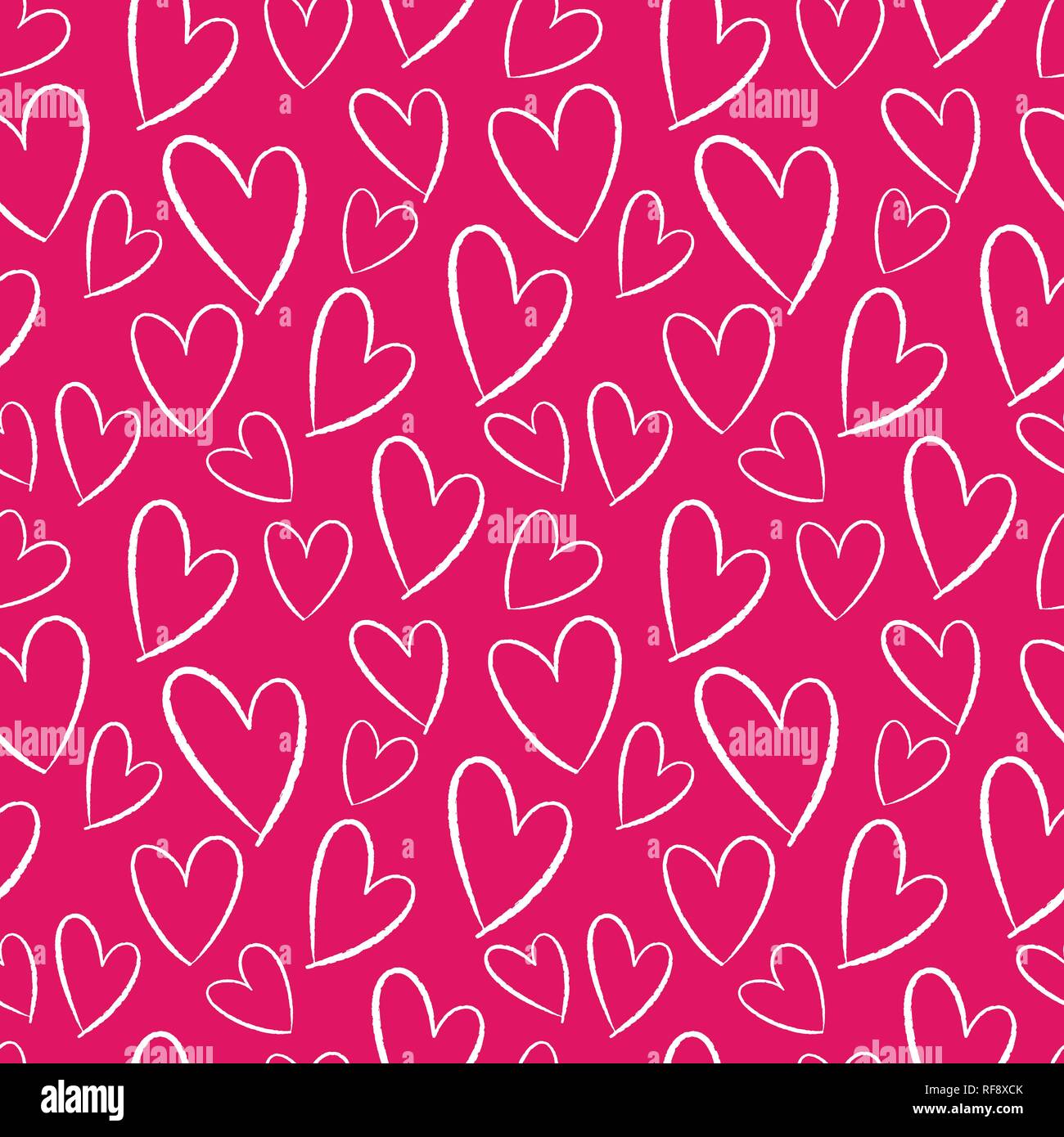 Modello senza giunture di disegnati a mano cuori. Sfondo per le carte di pagamento, carte, tessuti, sfondi, decorazione, banner web, manifesti, opuscoli. Illustra il vettore Illustrazione Vettoriale