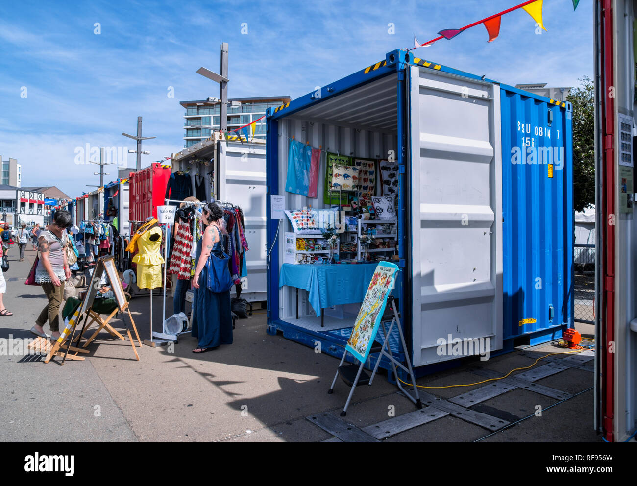 Scene da lungo il lungomare di Wellington, Nuova Zelanda Foto Stock