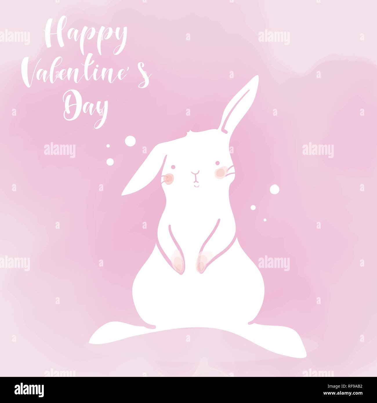 Simpatico coniglio in stile cartoon. Illustrazione Vettoriale