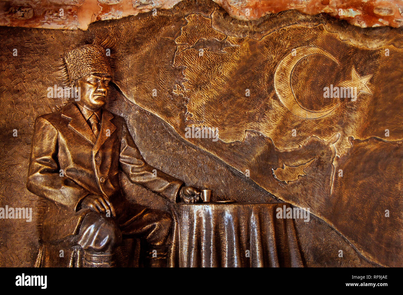 Monumento di Atatürk a Hacibektas. Anatolia. Turchia Foto Stock