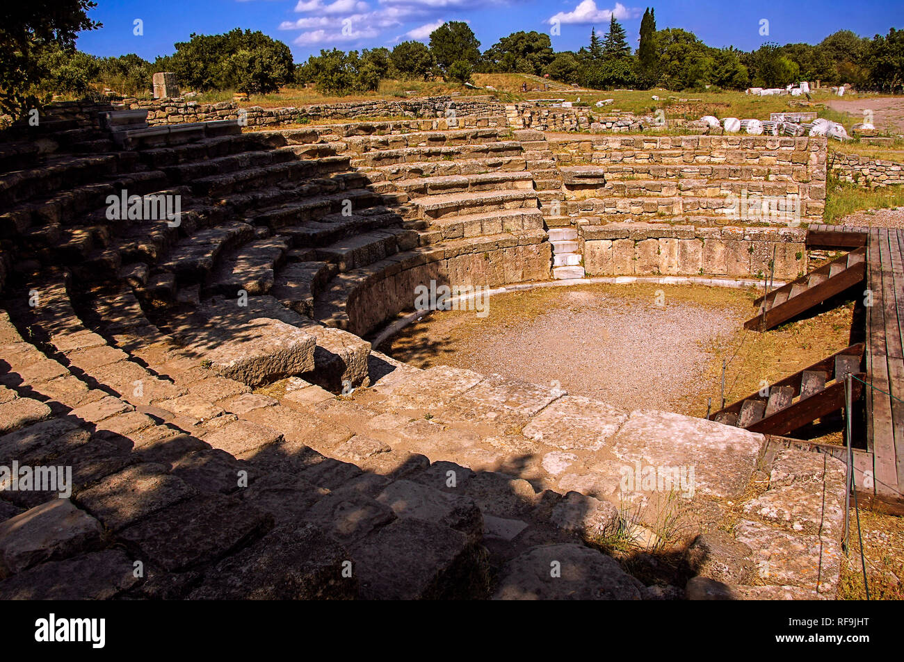 Odeion e bouleuterion. Sito archeologico di Troia. Truva, Canakkale, Marmara, Turchia occidentale Foto Stock