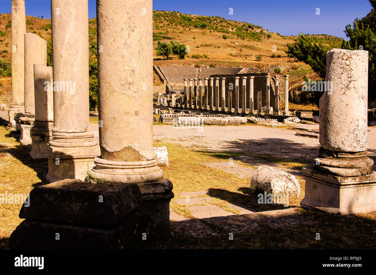 Rovine di Asklepion, antica città di Bergama, Izmir provincia. Turchia Foto Stock
