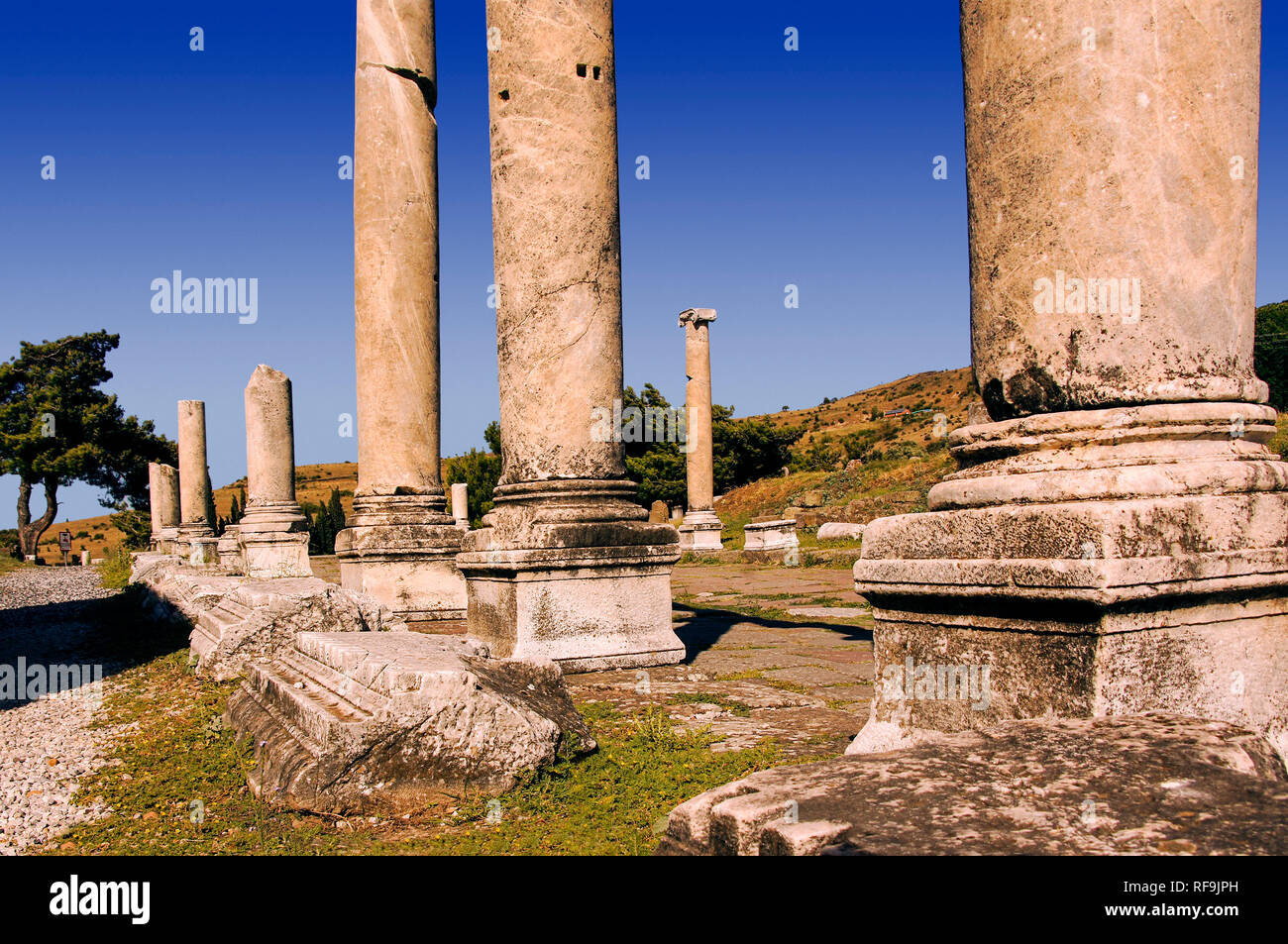 Rovine di Asklepion, antica città di Bergama, Izmir provincia. Turchia Foto Stock