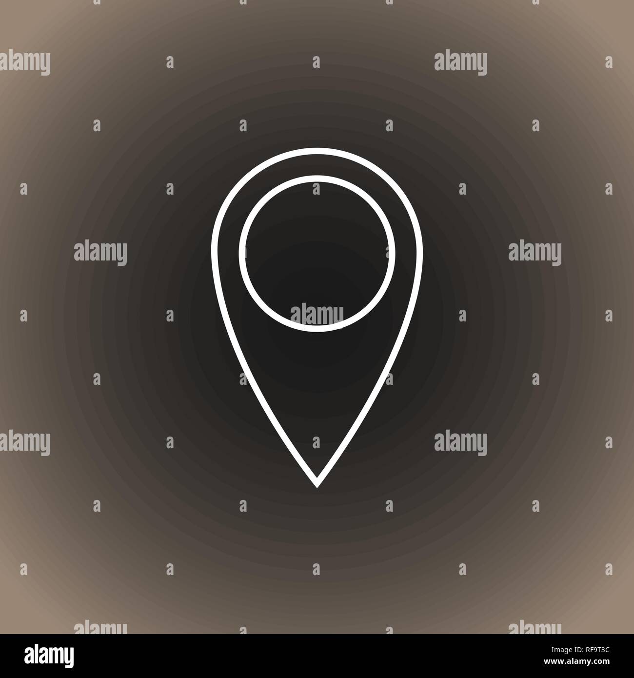 Schema ubicazione icona sul nero/grigio scuro e beige gradiente dello sfondo. Illustrazione vettoriale EPS10. Illustrazione Vettoriale