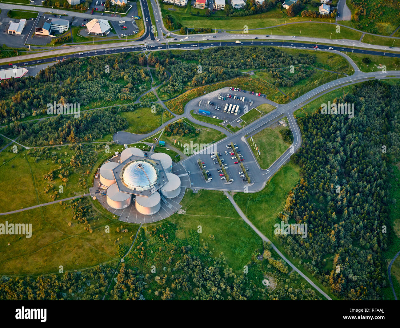 Museo Perlan (perla) Reykjavik, Islanda. Perlan presenta natura Islandese in esclusiva high-tech modi. Foto Stock