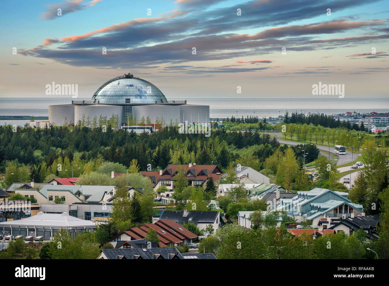 Museo Perlan (perla) Reykjavik, Islanda. Perlan presenta natura Islandese in esclusiva high-tech modi. Foto Stock
