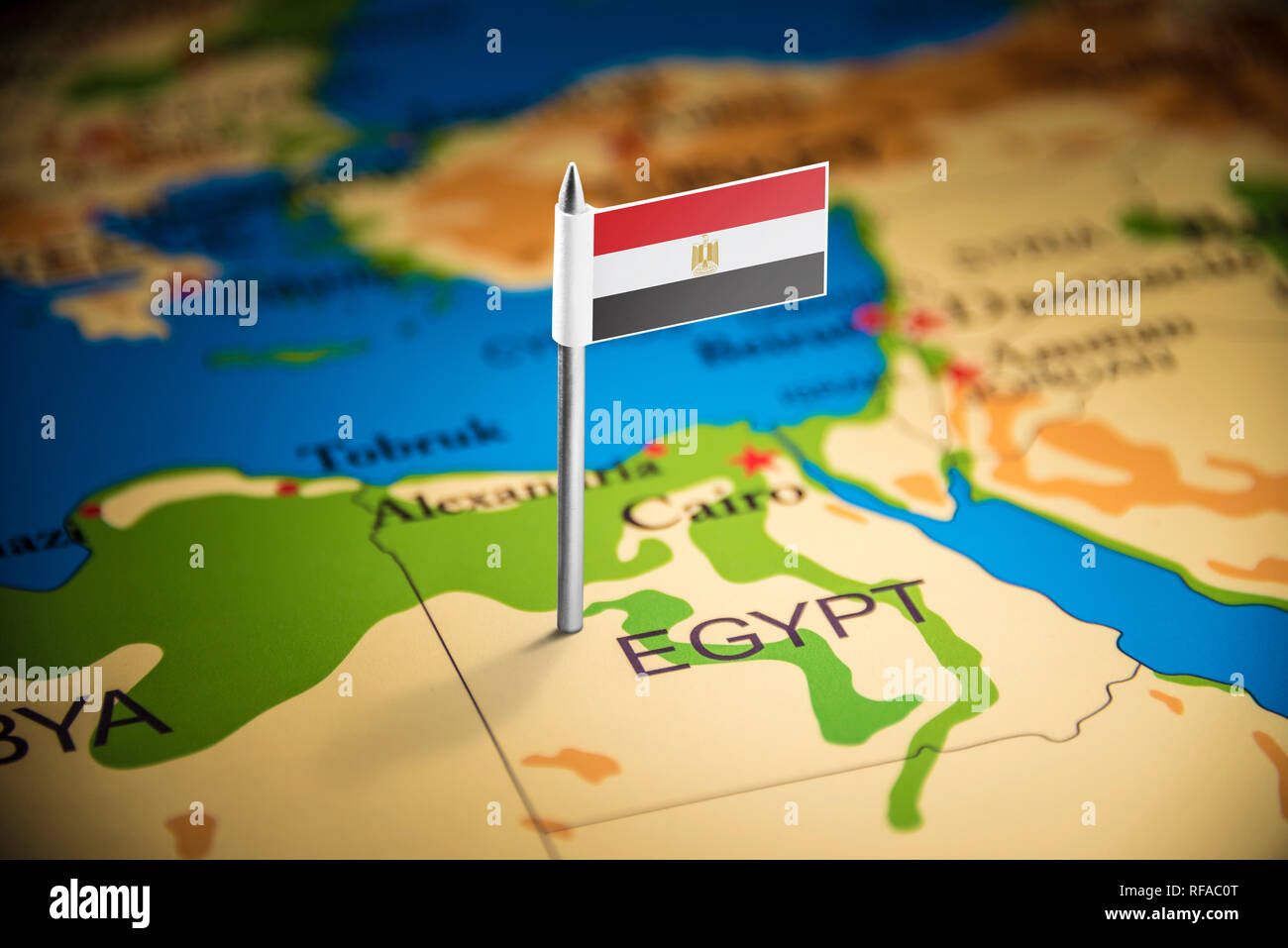 Egitto marcati con un contrassegno sulla mappa Foto Stock