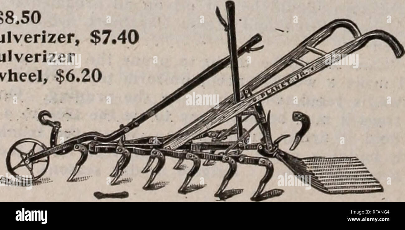 . Catalogo 1913 : semi, lampadine, arbusti. Cataloghi di sementi; semi di ortaggi cataloghi; fiori Semi cataloghi; frutto Semi cataloghi; Vivai (orticoltura) Cataloghi. Prezzo, $8.50 questa singola ruota zappa ha molto una serie completa di strumenti, molti di essi essendo di nuova progettazione, quali sono stati trovati a lavorare nel miglior modo. Esso dispone di 11 pollici ruota, con ampia faccia; è molto leggero, robusto e di facile esecuzione. Esso dispone di maniglie regolabili e il telaio a sostituzione rapida. "Pianeta Jr." Twelve-Tooth Harrow, ecc. Prezzo, $8.50 meno polverizzatore, $7.40 meno polverizzatore e ruota, $6.20. Probabilmente nessun altro cultivatin Foto Stock