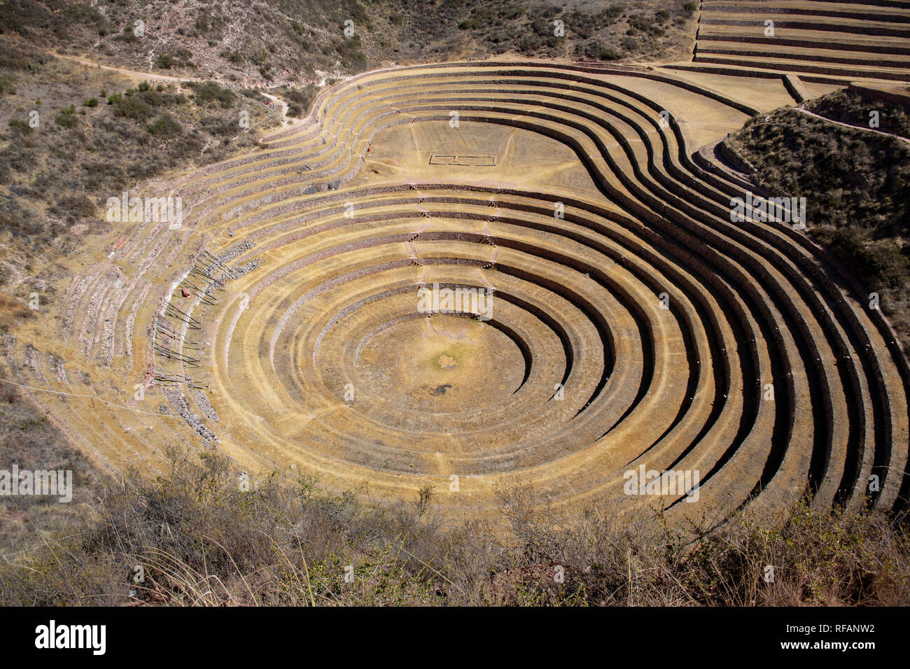 Moray è un Inca Stazione di Esperimento Agricola, Perù, America Latina Foto Stock
