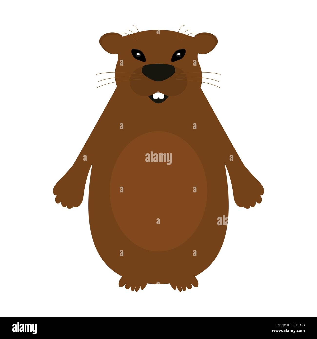 Marmotta su uno sfondo bianco. Illustrazione Vettoriale