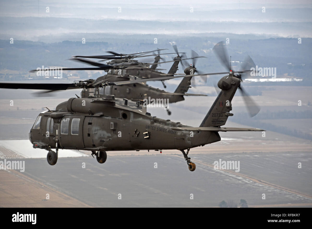 I soldati della 1AD CABINA condotto diversi voli da Ft Bliss, TX a Ft Campbell, KY nella settimana del 13 gennaio 2019 in ordine di trasferimento di aeromobili per la 101ST Combattere la Brigata Aerea in preparazione per le brigate deployment in Afghanistan. Foto Stock