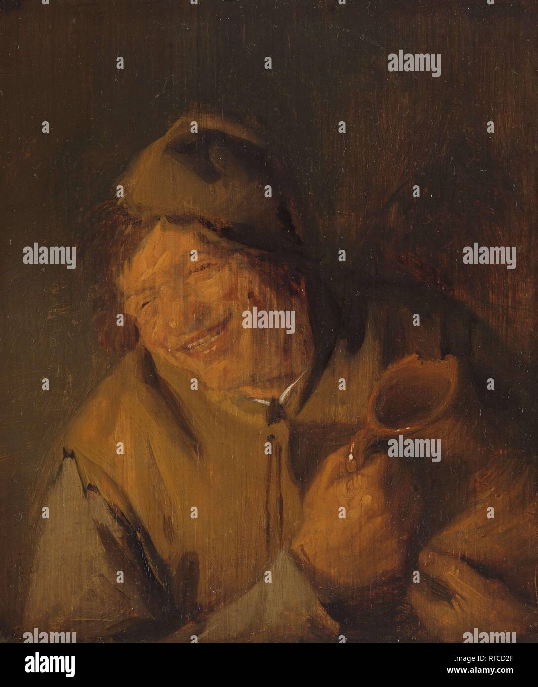 La Merry contadino. Dating: 1630 - 1650. Misurazioni: h 16.5 cm × W 14,5 cm; h 21.6 cm × W 19,1 cm × d 1,8 cm. Museo: Rijksmuseum Amsterdam. Autore: Adriaen van Ostade. Foto Stock