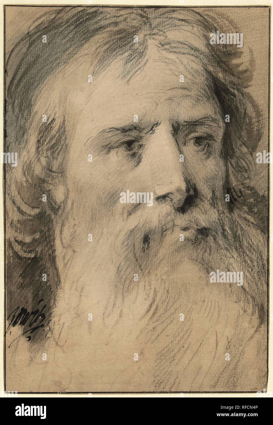 Manskop con grande barba. Relatore per parere: Jacob de Wit. Dating: 1705 - 1754. Misurazioni: h 278 cm × W 190 cm. Museo: Rijksmuseum Amsterdam. Foto Stock