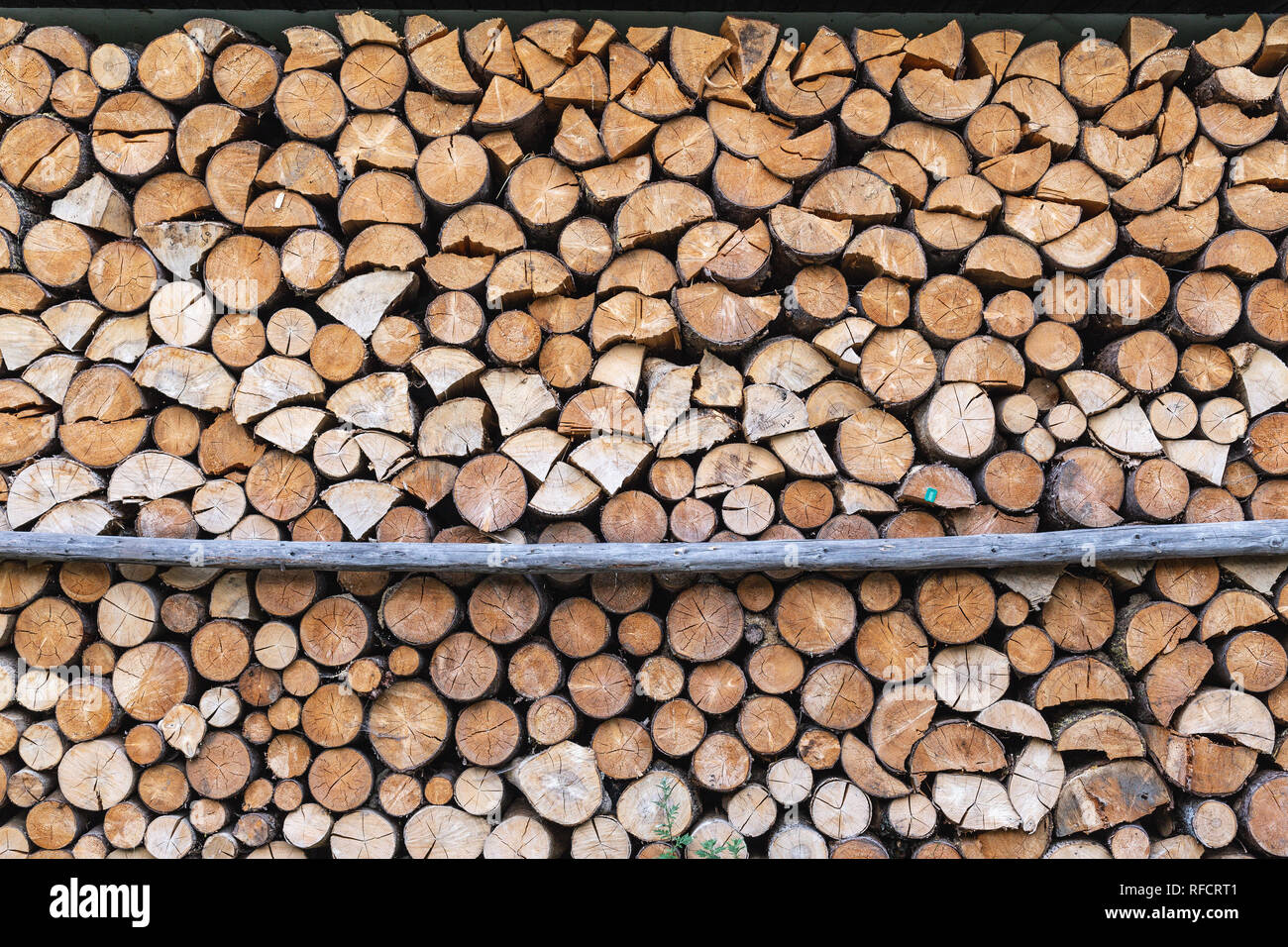 Tritate a secco di legna da ardere logs preparato per l'inverno Foto Stock