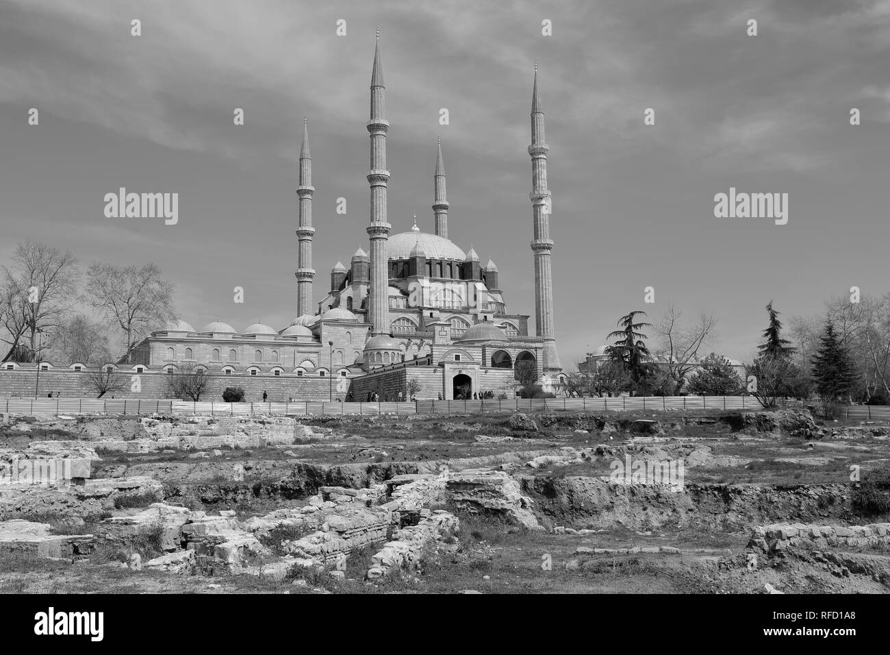 La Moschea Selimiye, Edirne-Turkey Selimiye moschea è uno dei capolavori di Ottoman-Turkish arte e storia dell' architettura mondiale.(costruito 1575) Foto Stock