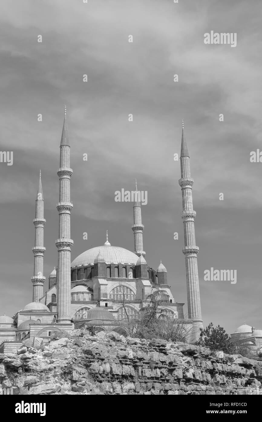 La Moschea Selimiye, Edirne-Turkey Selimiye moschea è uno dei capolavori di Ottoman-Turkish arte e storia dell' architettura mondiale.(costruito 1575) Foto Stock