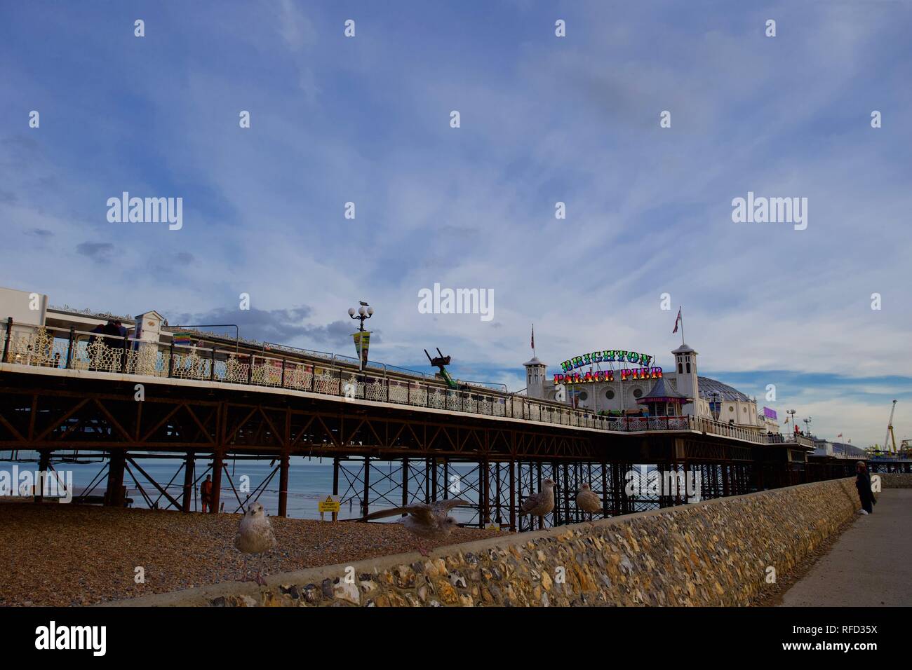 Palazzo di Brighton Pier e Brighton East Sussex, Inghilterra. Foto Stock