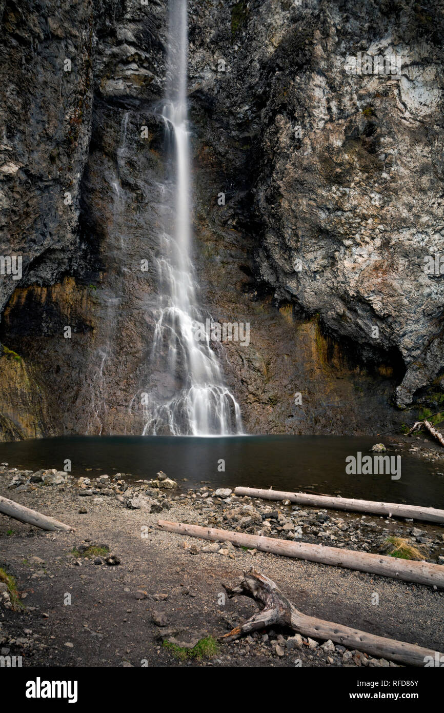 WY02953-00...WYOMING - Fairy Falls su Fairy Creek in basso Geyser Basin del Parco Nazionale di Yellowstone. Foto Stock