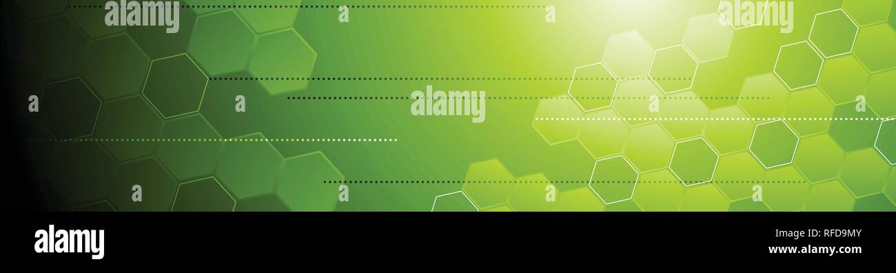 Green tech astratta geometrica banner. Il design del vettore Illustrazione Vettoriale