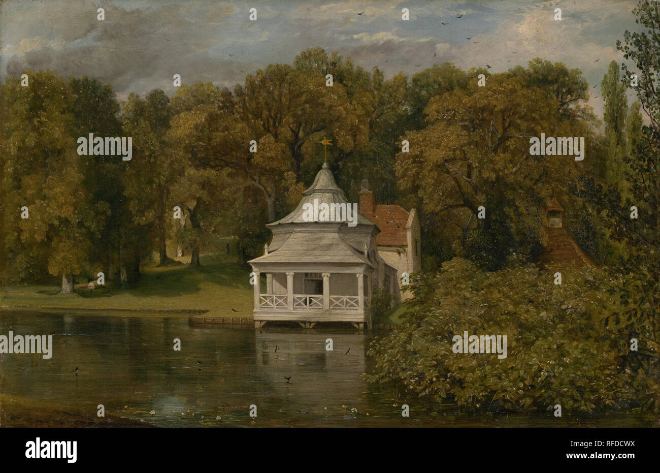 I quarti dietro Alresford Hall. Data/Periodo: 1816. La pittura. Olio su tela. Altezza: 33,5 cm (13,1); Larghezza: 51,5 cm (20,2 in). Autore: John Constable. Foto Stock