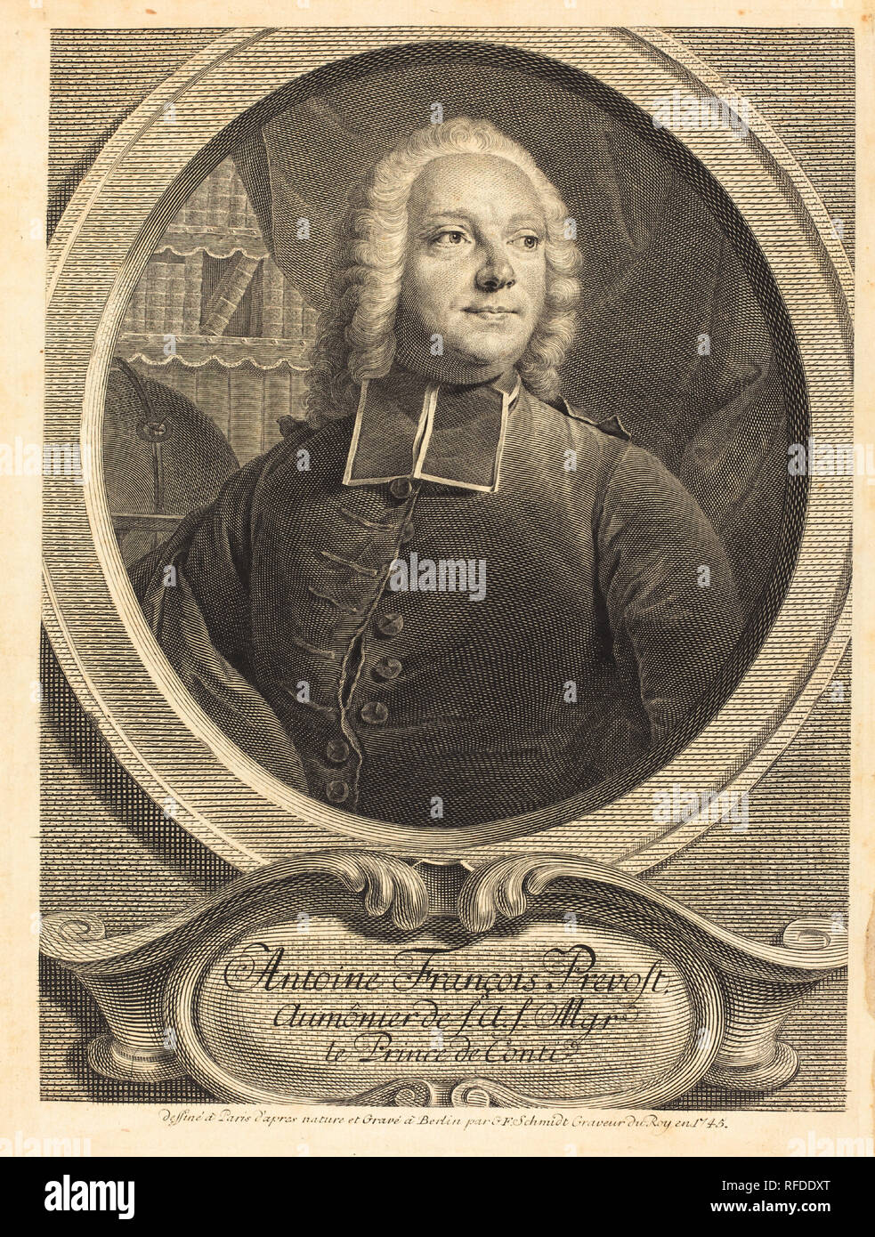 Antoine François Prevost. Data: 1745. Dimensioni: piastra: 22,9 x 17,1 cm (9 x 6 3/4 in.) foglio: 24,5 x 19,3 cm (9 5/8 x 7 5/8 in.). Medium: incisione su carta vergata. Museo: National Gallery of Art di Washington DC. Autore: Georg Friedrich Schmidt. Anonimo. Foto Stock