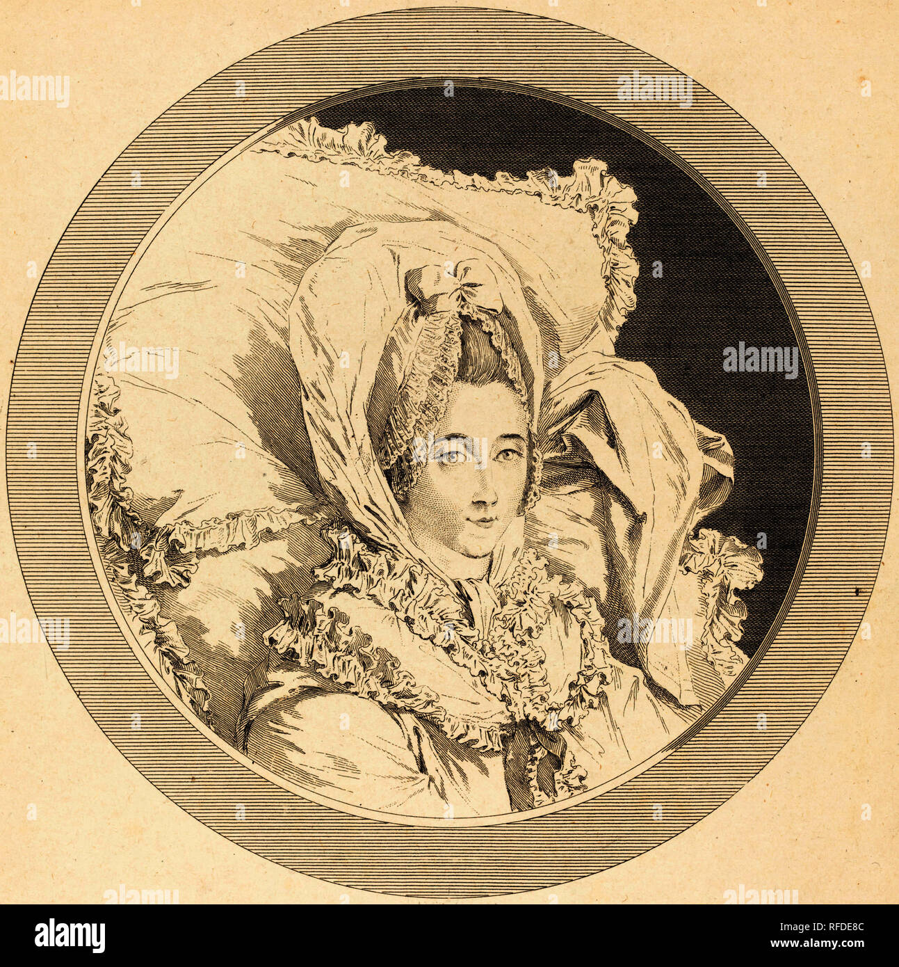 Derniere heure de la baronne de Rebecque. Data: 1780. Medio: l'attacco. Museo: National Gallery of Art di Washington DC. Autore: Augustin de Saint-Aubin. Foto Stock