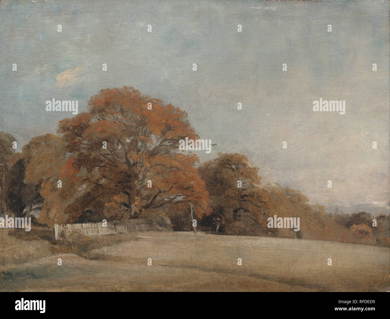 Un paesaggio autunnale a East Bergholt. Data/Periodo: tra 1805 e 1808. La pittura. Olio su tela. Altezza: 213 mm (8.38 in); larghezza: 286 mm (11,25 in). Autore: John Constable. Foto Stock