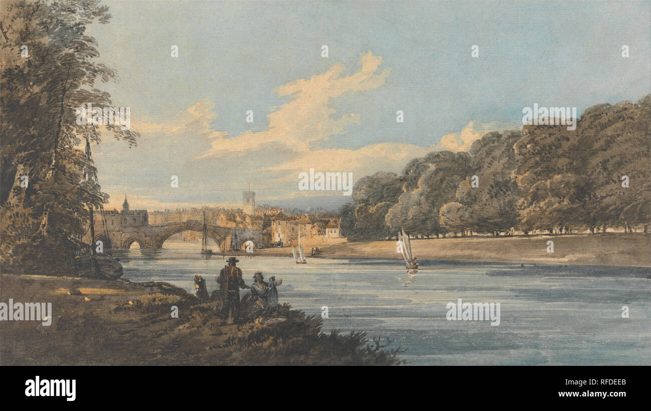 La nuova passeggiata, York. Data/Periodo: ca. 1798. La pittura. Acquerello. Altezza: 313 mm (12.32 in); larghezza: 554 mm (del 21,81 in). Autore: Thomas Girtin. Foto Stock