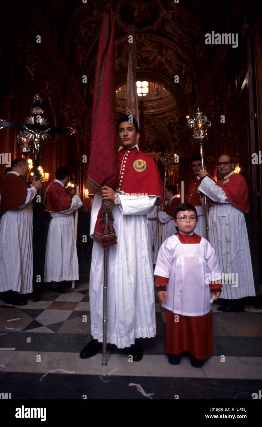 Festa, Processione a Floriana, Malta Foto Stock