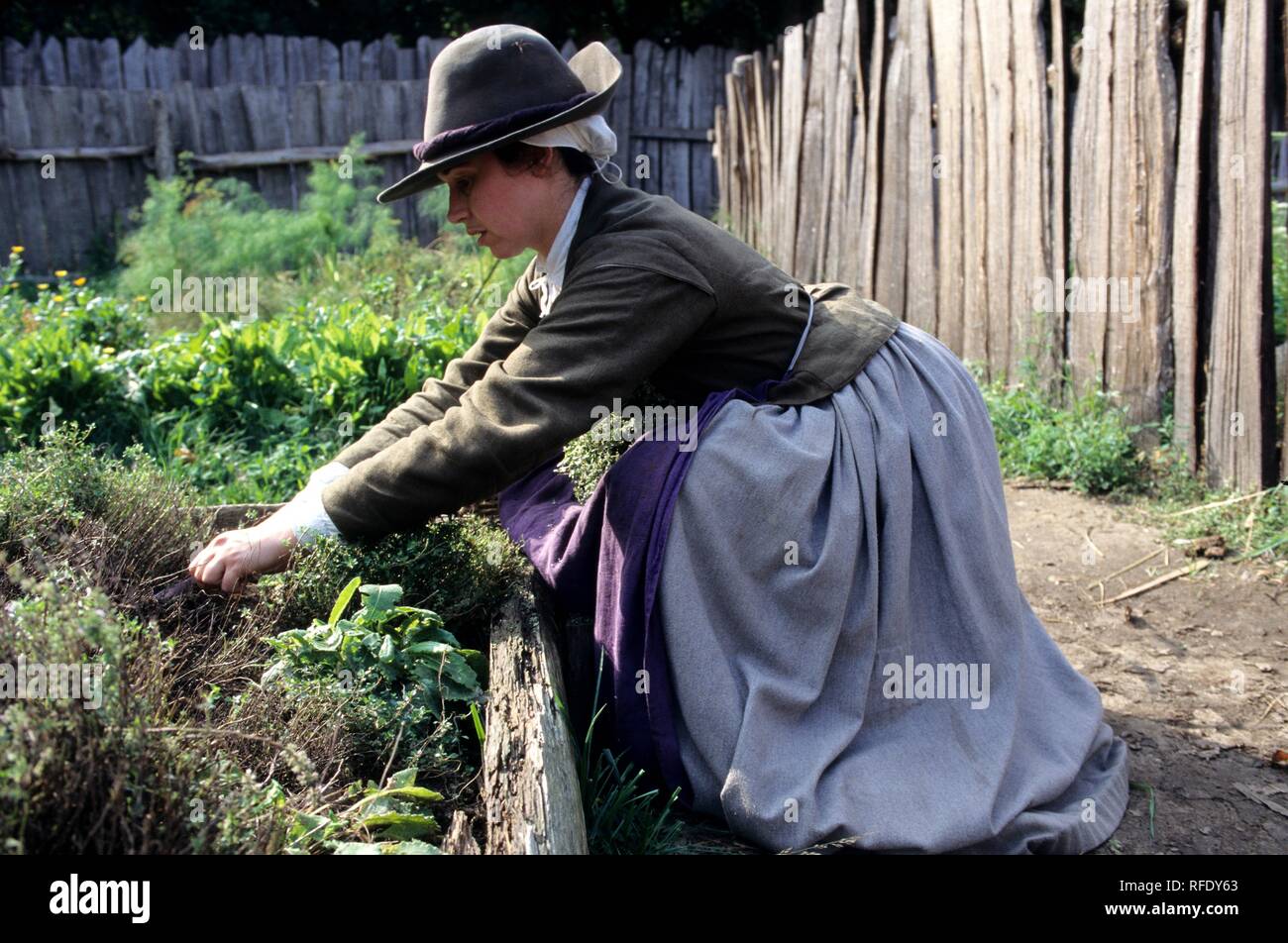 Storico museo a cielo aperto "Plimoth Plantation', Plymouth, Massachusetts, STATI UNITI D'AMERICA, Stati Uniti d'America Foto Stock