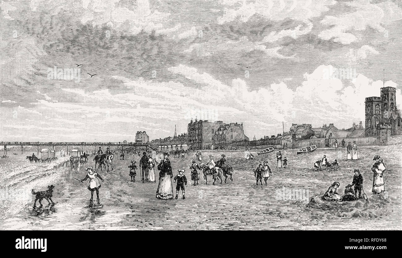 Portobello Beach, Edimburgo, Scozia, XIX secolo Foto Stock