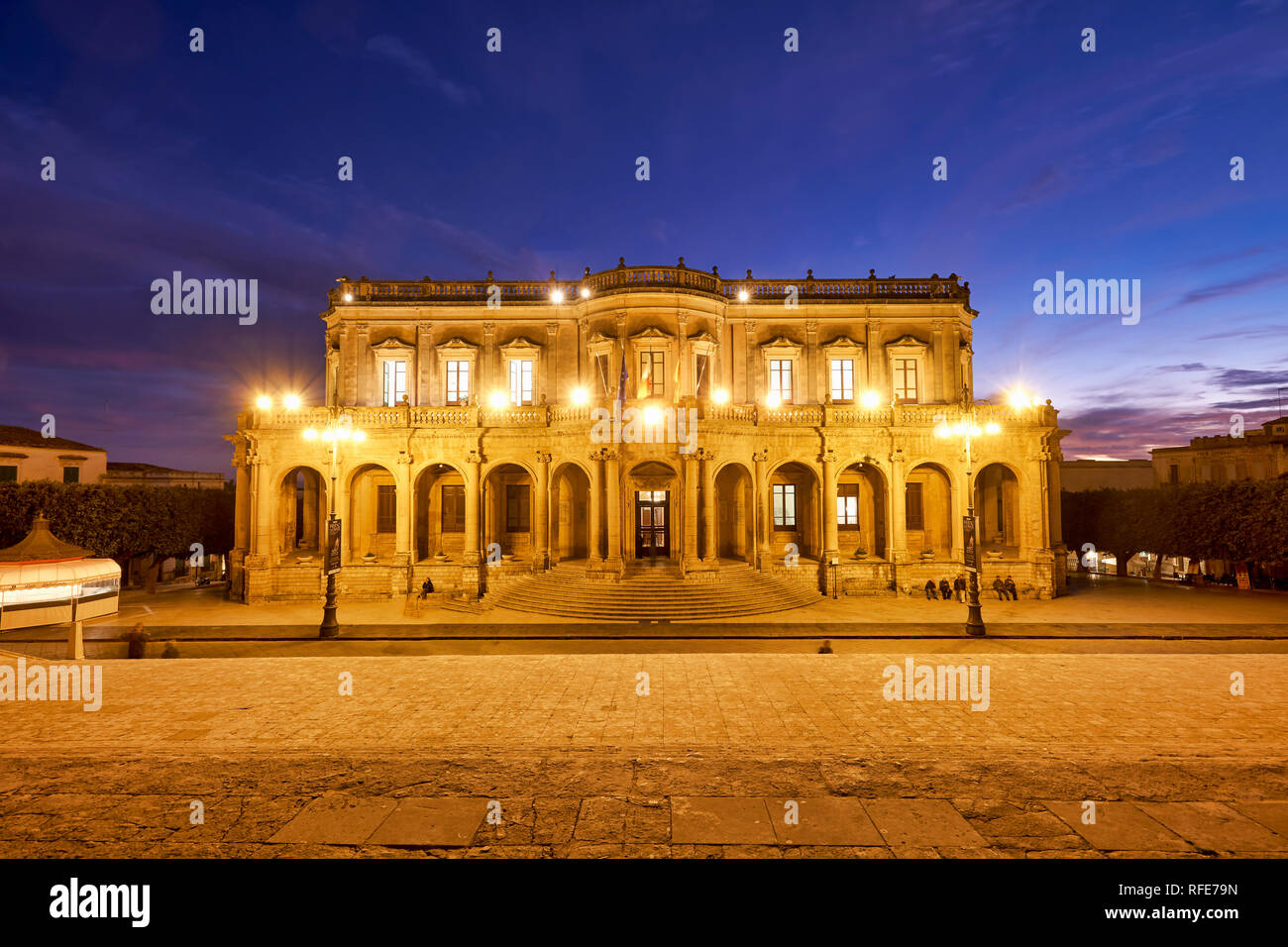 Palazzo Ducezio Noto Sicilia Italia. (Palazzo Ducezio). Foto Stock