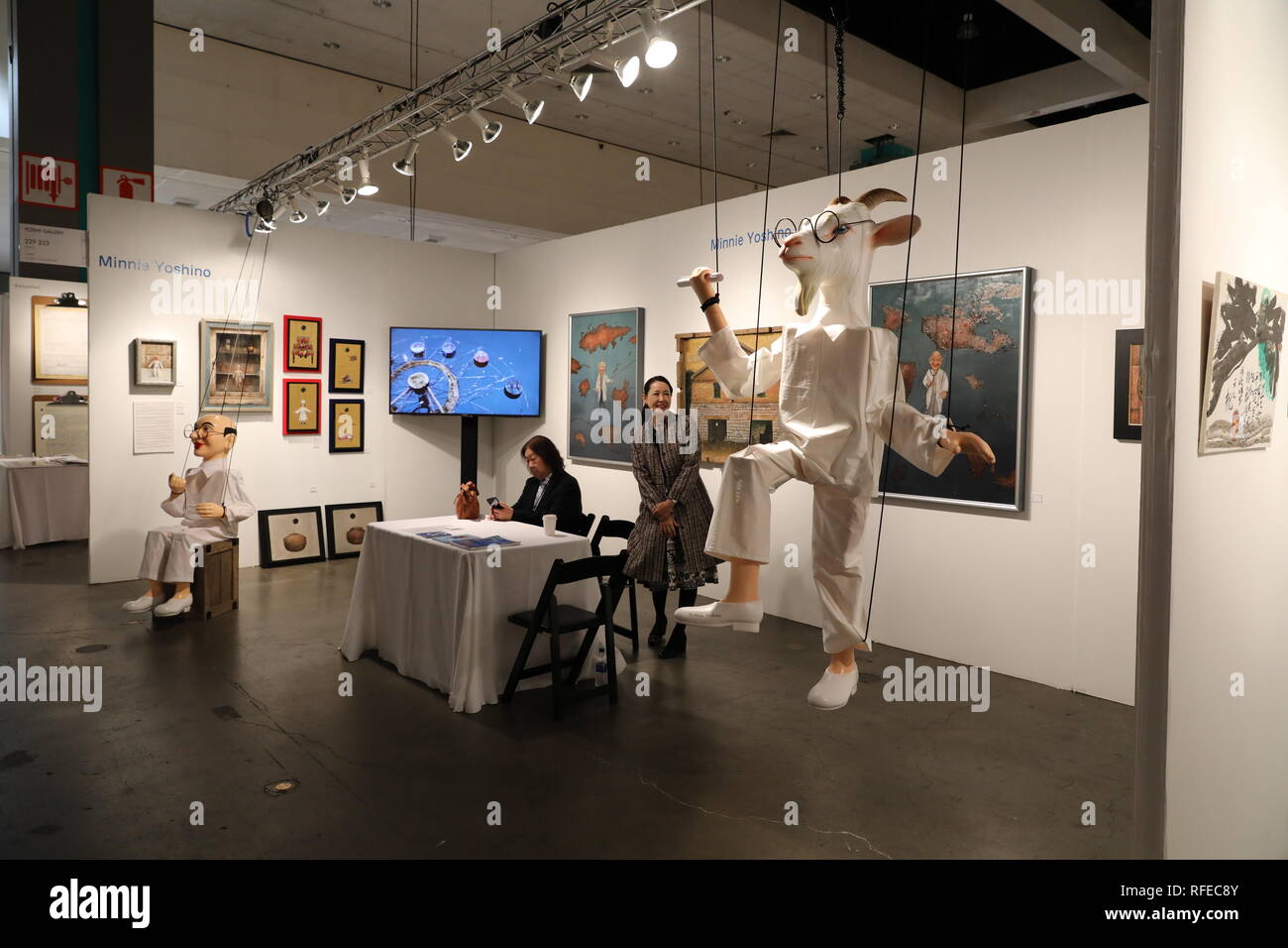 Los Angeles, CA/USA - 1/24/2019: La Mostra d'arte al Los Angeles Convention Center che è il più completo di arte contemporanea internazionale S Foto Stock