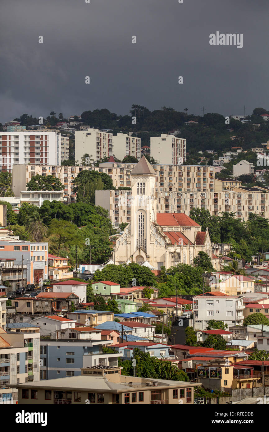 Francia, Martinica, Fort-de-France, vista sulla città. Foto Stock