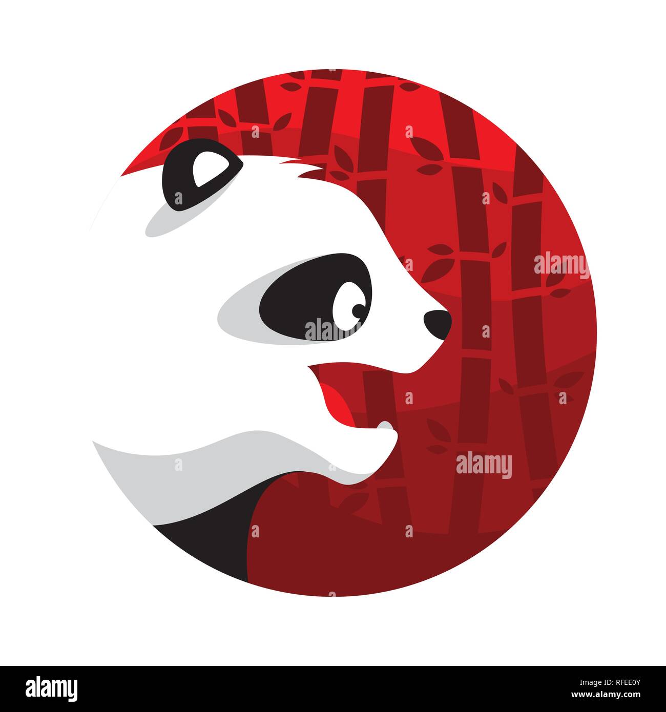 Logo Panda Illustrazione Vettore in uno stile piatto Illustrazione Vettoriale