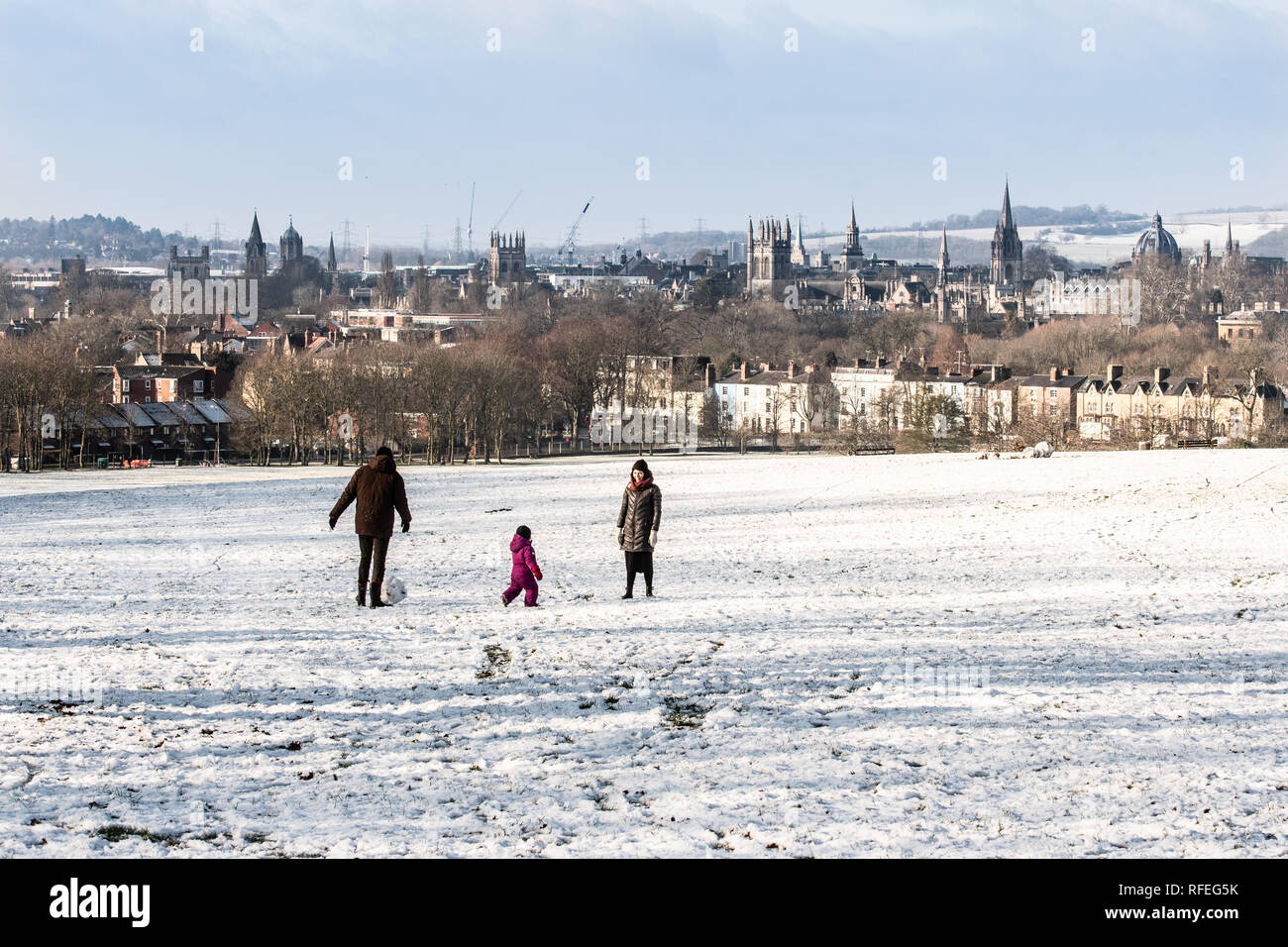 South Park, Oxford, nella neve 2019 Foto Stock