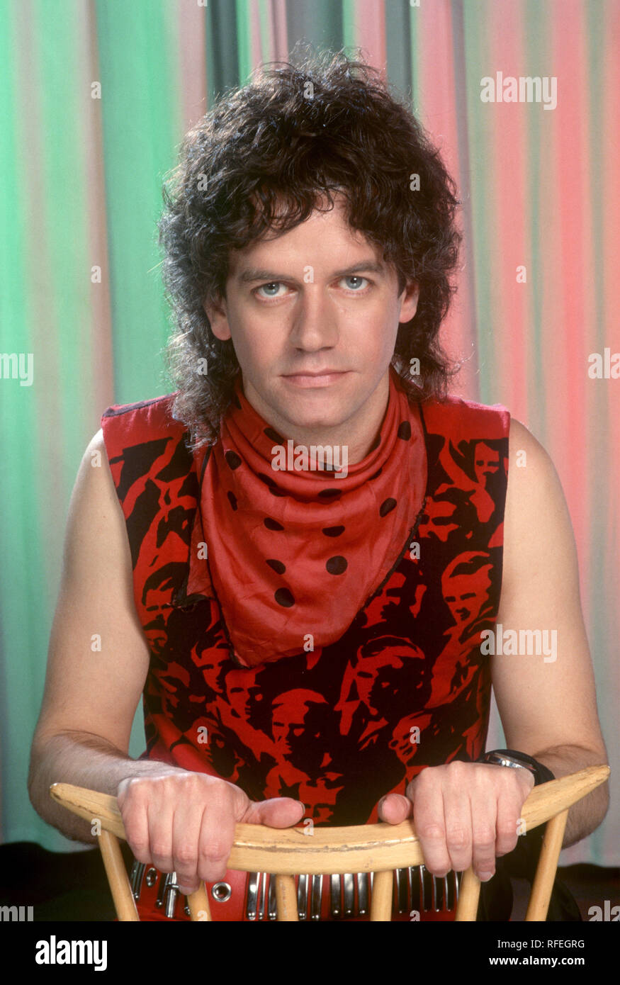 Band britannica Slade il 9 febbraio 1985 a Monaco di Baviera. Jim Lea. | Utilizzo di tutto il mondo Foto Stock
