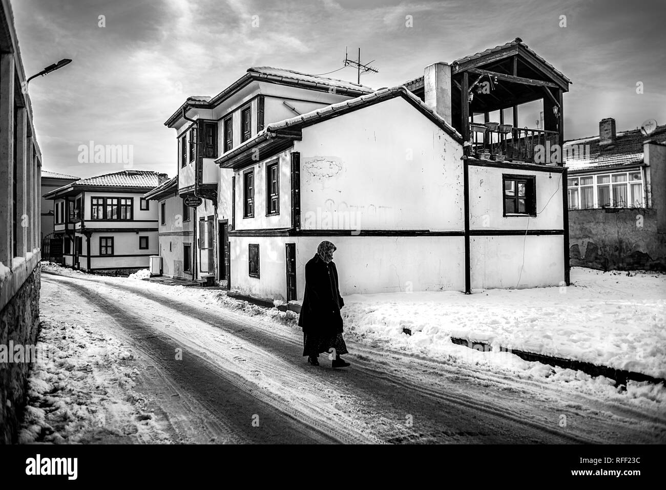 Case Odunpazarı, situato nel quartiere Odunpazari, che è il più antico insediamento di Eskişehir, sono tra le opere più importanti che la città ha un Foto Stock