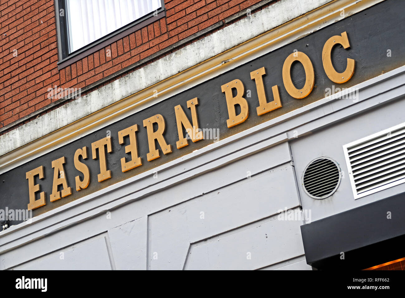 Blocco orientale record Store e nightclub, 5a Stevenson Square, Manchester, Inghilterra, Regno Unito, M1 1DN Foto Stock