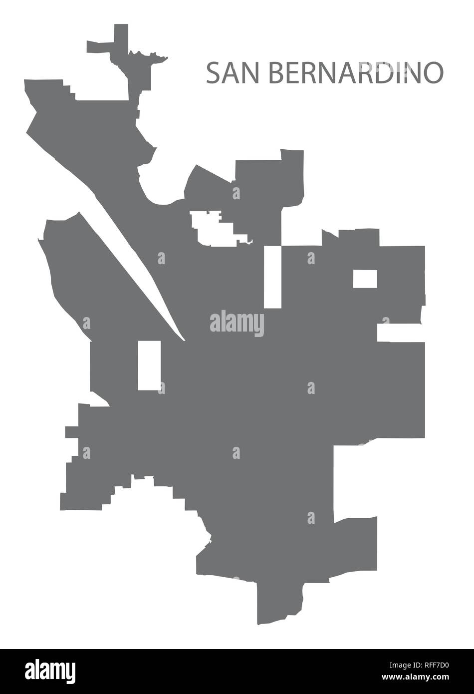 San Bernardino California City map grigio illustrazione forma silhouette Illustrazione Vettoriale